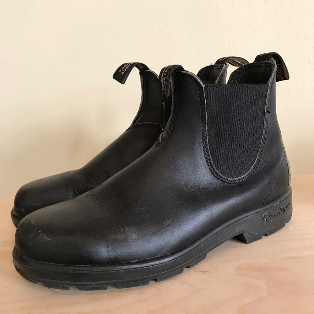 Black Leather Blundstones